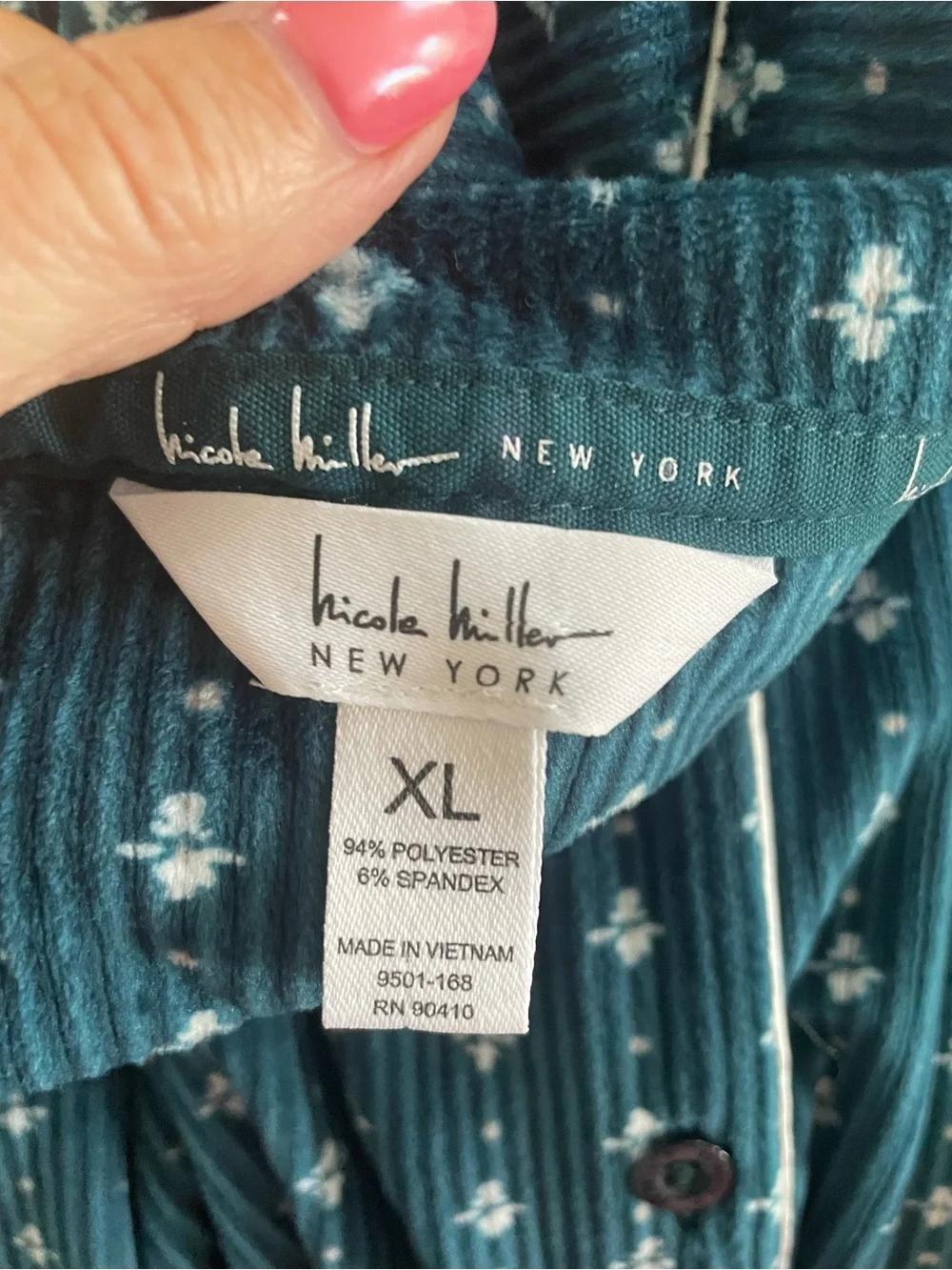Nicole Miller Teal Printed Women's Pajama Set